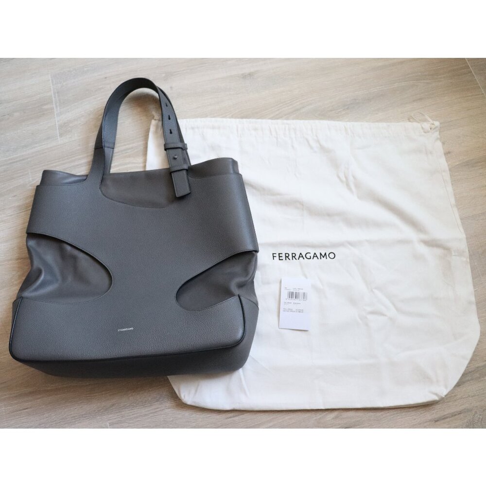 NWT Ferragamo Grey Tote